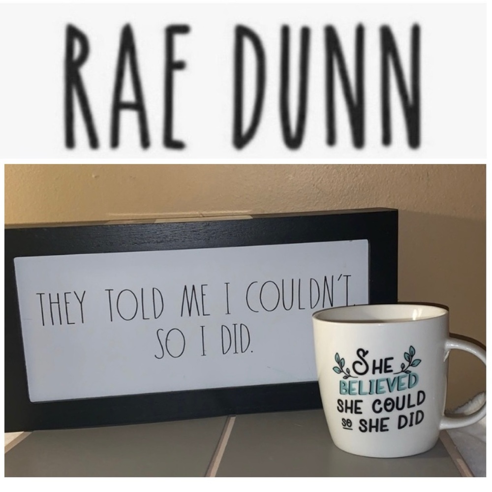🇺🇸🎆 Rae Dunn Gift: They Told Me I Couldn’t So I Did Sign & Mug Set NWT